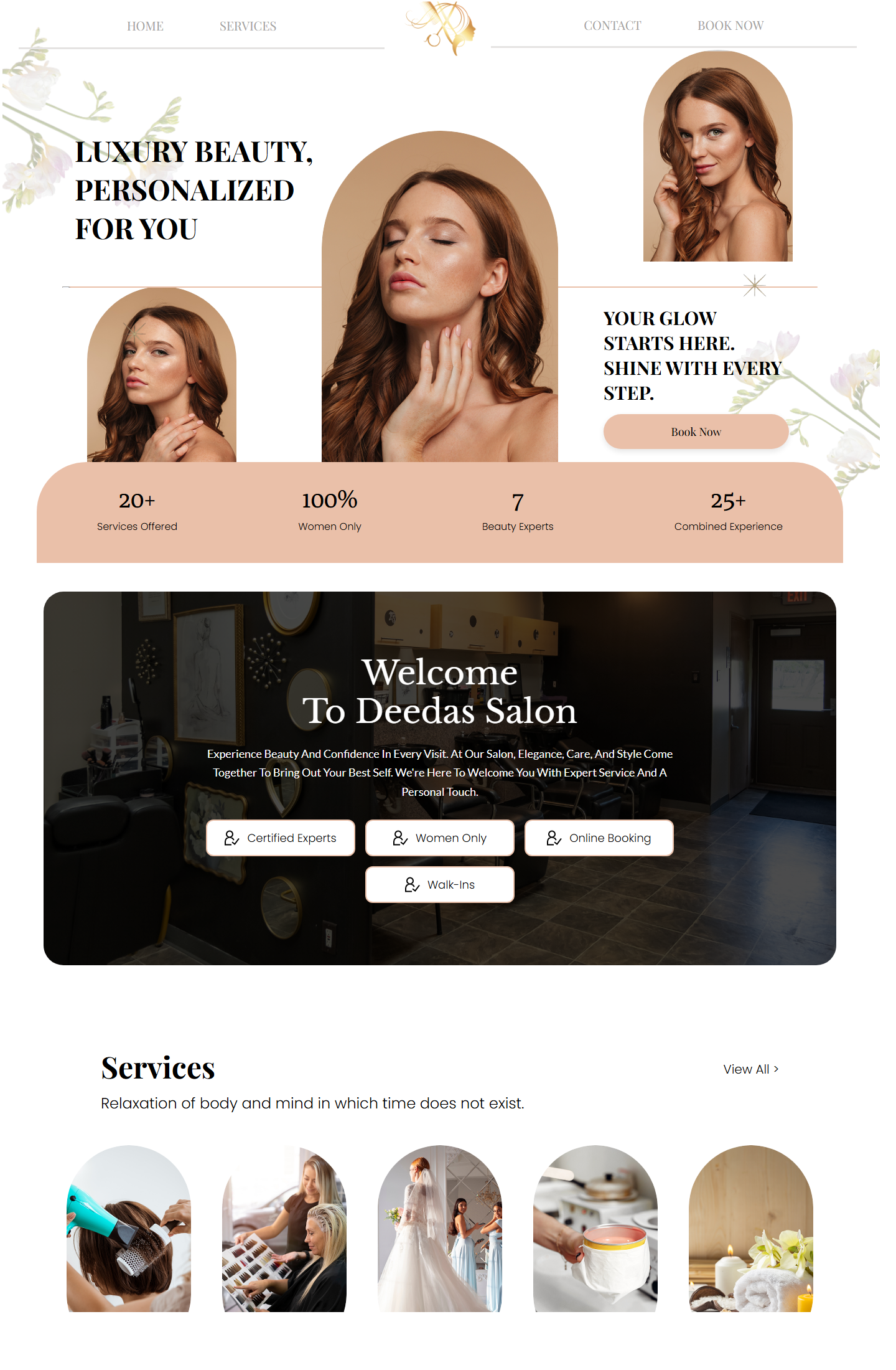 Deedas Beauty Salon website screenshot